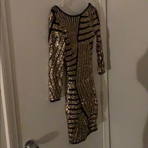 Cocktail Gold Sequin Dress